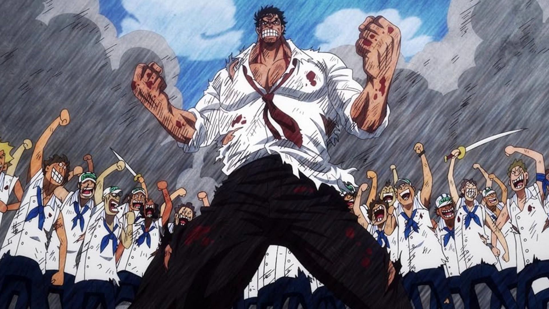 Monkey D. Garp as seen in anime (Image via Toei Animation)